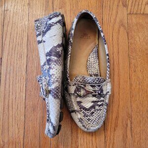 Peter Millar Snakeprint Moccasin Loafers 6M‎ Leather Casual Slip On Brazil